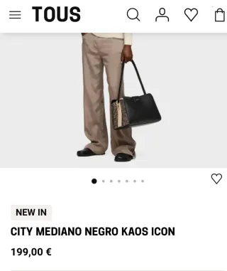 Bolso Tous City Kaos Icon Negro Mediano