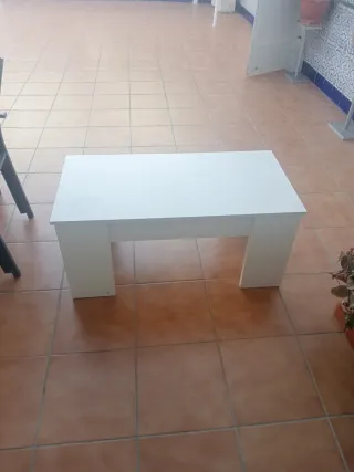 Mesa baja blanca de madera