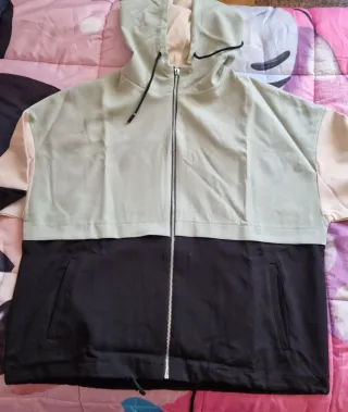 Felpa donna color block