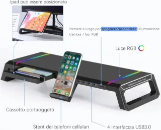 Soporte Monitor Topmate Plegable RGB