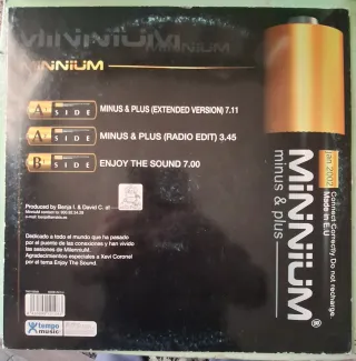 VINILO MINUS & PLUS - MINNIUM