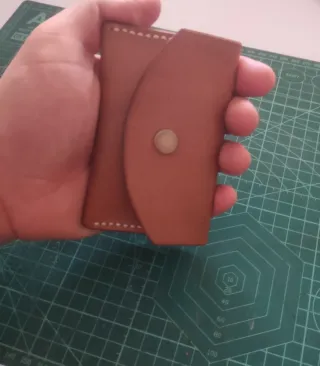 Cartera Minimalista Cuero Natural Hecha a Mano