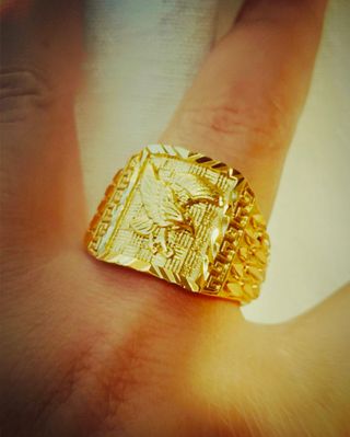 Anillo laminado en oro de 24k
