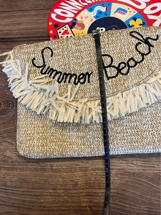 Pochette Summer Beach con frange in paglia