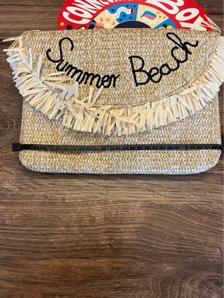 Pochette Summer Beach con frange in paglia