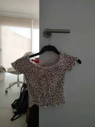 Top Pull&Bear Fruncido Estampado Flores