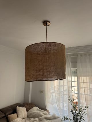 Lámpara de techo Zara Home tela y yute
