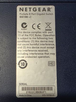 Switch Gigabit Netgear Prosafe GS108 V3 8 Puertos