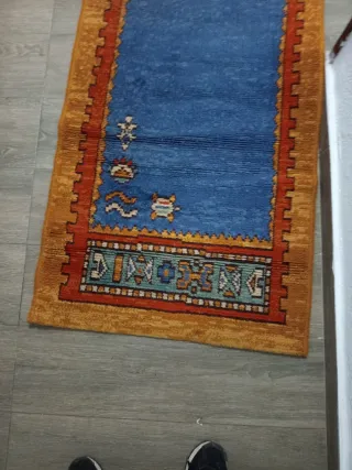 Tappeto da corridoio blu e arancione da 3 metri