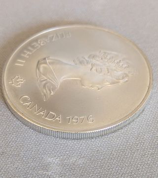 Moneda Plata Montreal 1976 Elizabeth II Canadá