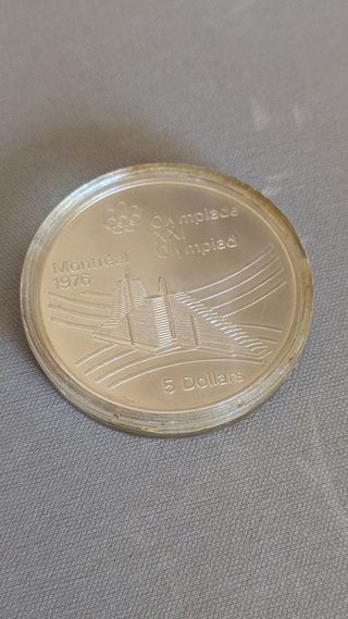 Moneda Plata Montreal 1976 Elizabeth II Canadá