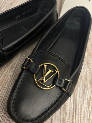 Mocassini Louis Vuitton Pelle Nera Oro