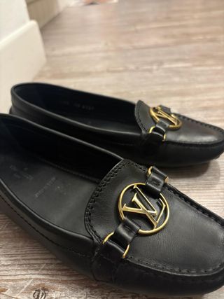 Mocassini Louis Vuitton Pelle Nera Oro
