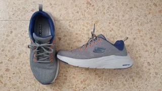 Zapatillas Skechers Gris y Azul