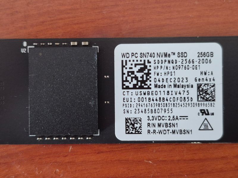 SSD 256GB NVMe M.2 PCIe Gen4X4 Western Digital afbeelding 3
