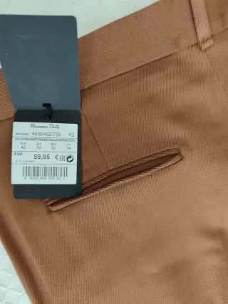 Pantalón Massimo Dutti marrón nuevo