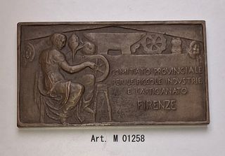 Rara targhetta commemorativa in bronzo