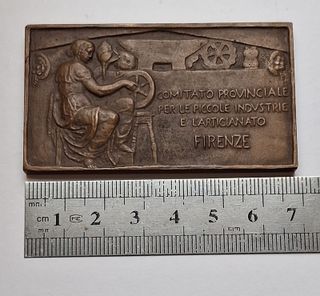 Rara targhetta commemorativa in bronzo