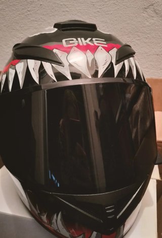 Casco Integral Moto Negro y Rojo