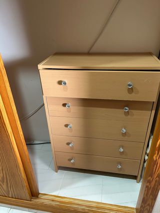 Cómoda 5 cajones madera
