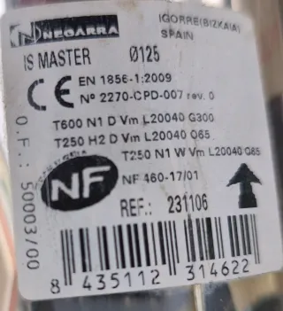 Tubo conducto humos 125mm