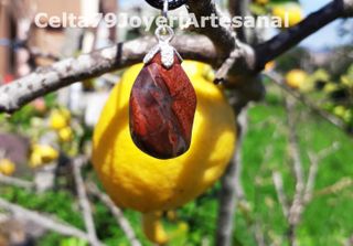 Colgante Jaspe Sardo con Plata Artesanal