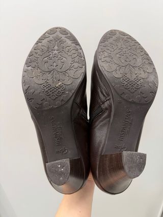 Botines/mocasines de tacón marrones