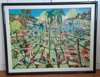 Cuadro Pintura Tela Paisaje Multicolor