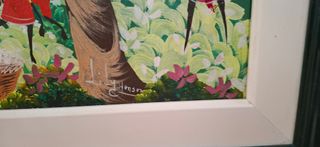 Cuadro Pintura Tela Paisaje Multicolor