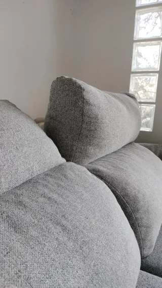 Sofá de tela gris 2 plazas