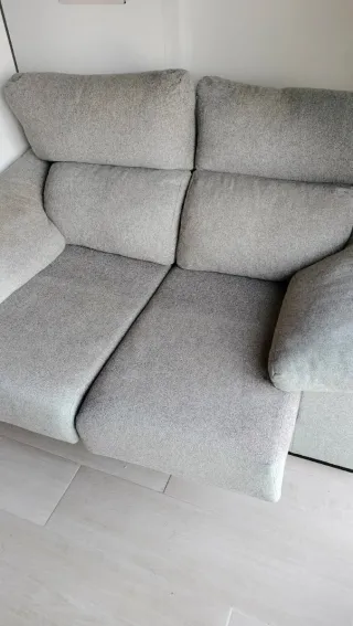 Sofá de tela gris 2 plazas