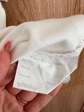 Polo Thomas Burberry Blanco Vintage