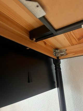 Mesa de madera negra alas abatible