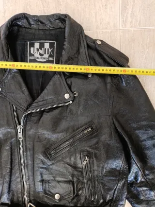 Cazadora cruzada cuero auténtico heavy M. Medidas