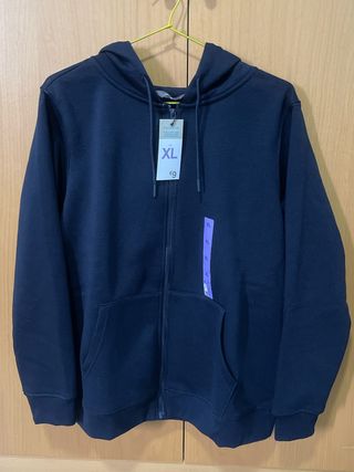 Sudadera con cremallera azul marino Talla XL