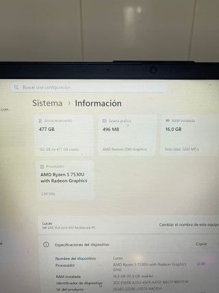 Ordenador HP 255 G10 15.6 Negro