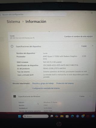 Ordenador HP 255 G10 15.6 Negro