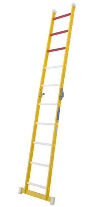 Escalera de fibra de un tramo y tijera 5 peldaños