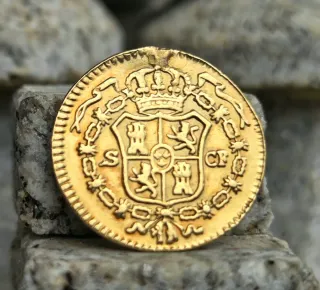 Moneda Oro 1/2 Escudo Carlos III 1783/2 Sevilla.