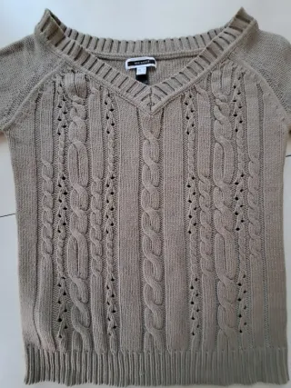 Jersey Mango trenzado cuello pico