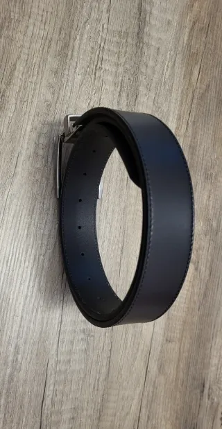 Cinturón de piel negro MGM hombre