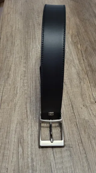 Cinturón de piel negro MGM hombre