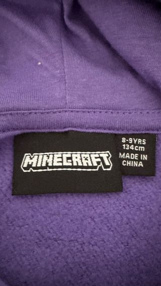 Moletom Minecraft Roxo 8-9 anos