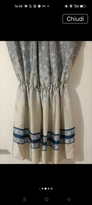 Abito corto Lamì tg. M con arricciatura