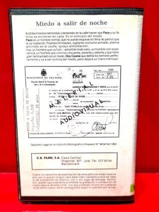 VHS Miedo a Salir de Noche (1980)