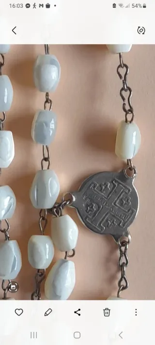 Rosario antiguo nácar