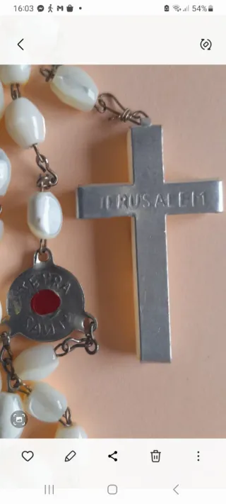 Rosario antiguo nácar