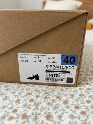 Zapatos Zara Piel Negros Talla 40.