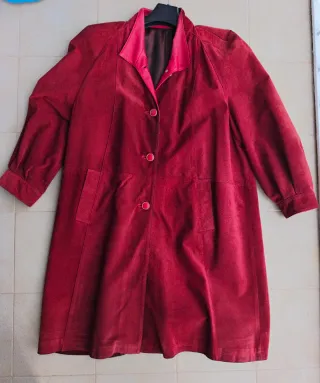 Gabardina Piel Rojo/Granate