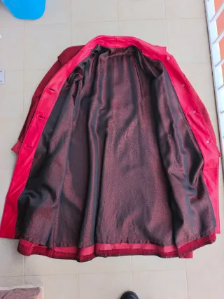 Gabardina Piel Rojo/Granate